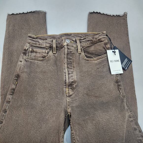 Re/Done 70s High Rise Short Jeans Washed Chocolate Sz‎ 25 NWT - Picture 1 of 7